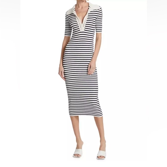 Caroline Constas knit stretch striped midi dress - Picture 6 of 6